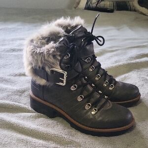 American Rag Black Fur-Lined Combat Boots